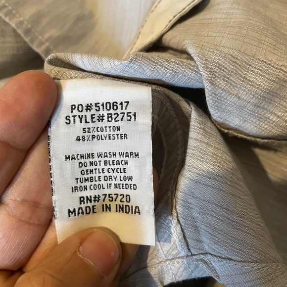 BKE Men's Large Shirt Gray Lines Standard Fit Long Sleeve Pearl Snap Button Up - Picture 4 of 5